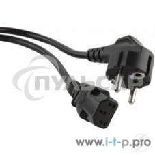 Кабель питания компьютера Hyperline PWC-IEC13-SHM-10-BK (Shucko+C13) (3x1.00), 10A, угловая вилка, 10 м 