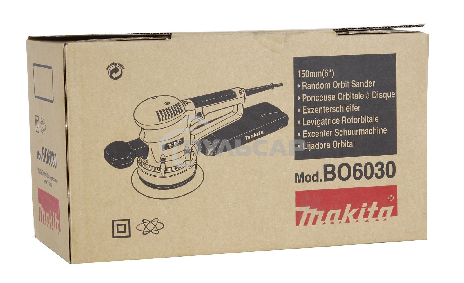 Шлифовальная машина Makita BO6030 ЭШМ,310Вт,ф150мм,4000-10000об\м,ампл-3мм,2.3кг,кор,п\сборник 