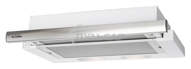Вытяжка встраиваемая Elikor Интегра 45П-400-В2Л белый/нержавеющая сталь, 45 см, 400 куб. м/ч, 55 дБ