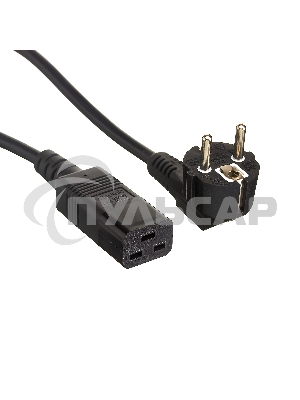 Кабель питания ExeGate Power PC19-5P (Евровилка Schuko->С19) VDE-250V-3*1.5-CU, черный, 16А, 5м