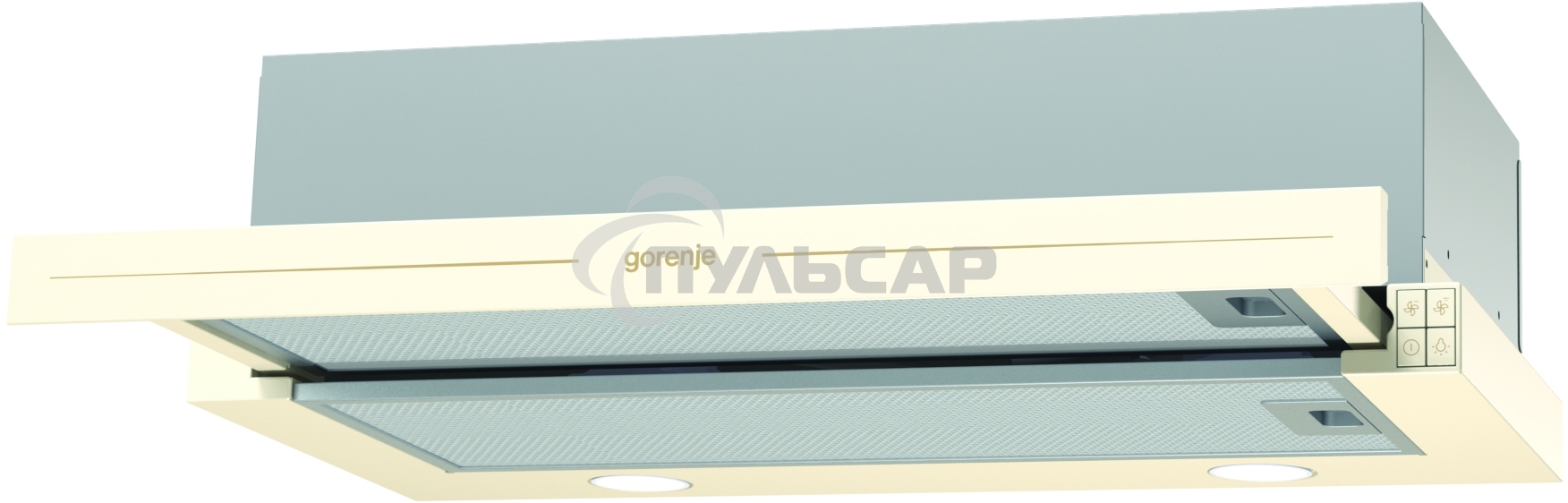 Вытяжка встраиваемая Gorenje BHP62CLI слоновая кость, 60 см, 435 куб. м/ч, 71 дБ