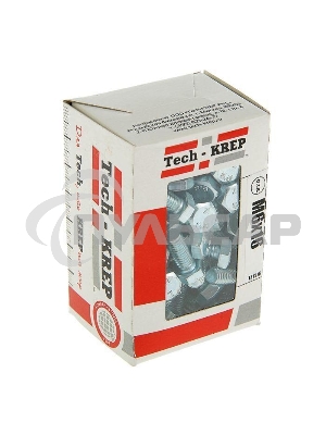 Болт М6х16 с шестигранной головкой цинк. DIN 933 (уп.100шт) класс прочности 8.8. коробка Tech-Krep 105200