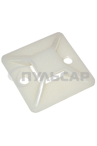 Площадка самокл.20х20 под хомуты белый (уп.100шт) ИЭК UHP30-20-100