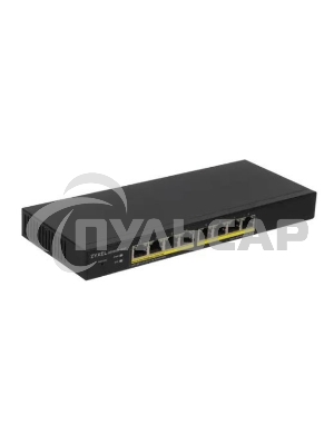 Коммутатор Smart L2 PoE+ Zyxel GS1900-8HP, 8xGE PoE+, настольный, бесшумный, бюджет PoE 70 Вт