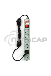 Фильтр-удлинитель Power Cube 3,0 м 6 розеток (серый) 10А/2,2кВт