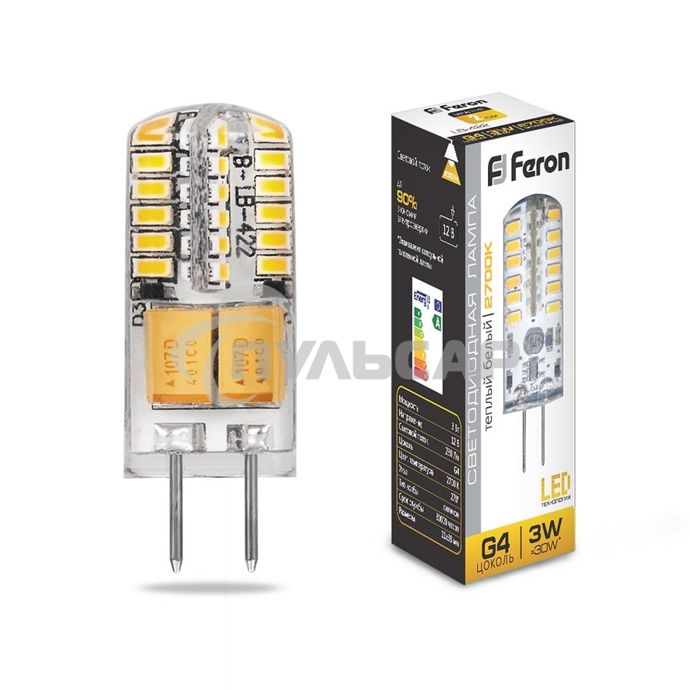 Лампа светодиодная Feron LB-422 3W 12V G4 2700K