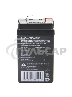 Аккумулятор свинцово-кислотный GoPower LA-430 4V 3Ah (1/20)