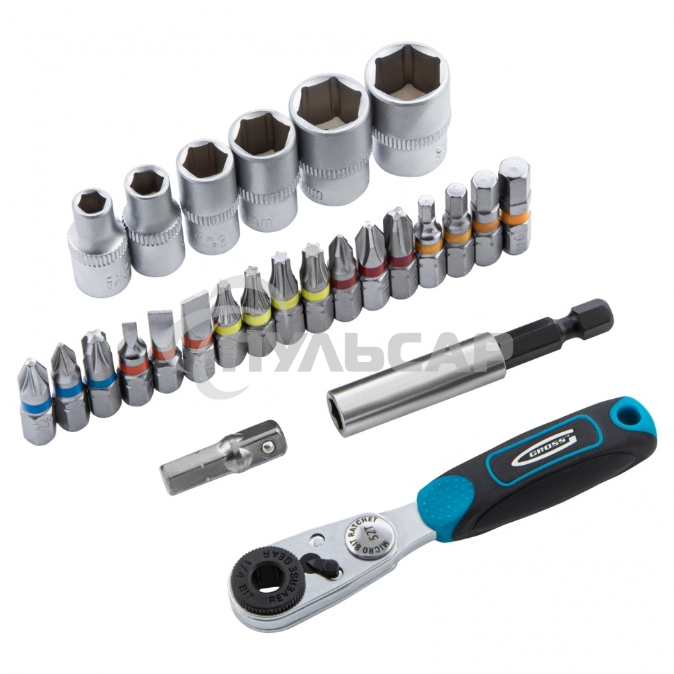 Набор бит и торцевых головок 1/4
