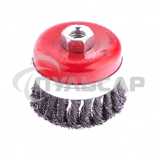 Щетка Matrix для УШМ Heavy Duty, 80 мм, М14, Чашка, крученая проволока 0,5 мм