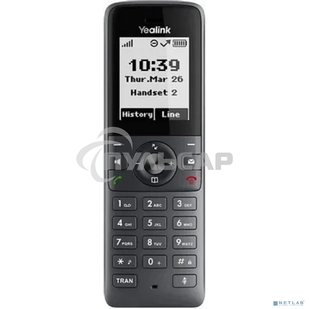 Беспроводная телефонная IP-DECT-система YEALINK W71P (база W70B+трубка W71H) до 10 SIP-аккаунтов, до 10 трубок на базу, до 20 вызовов, шт