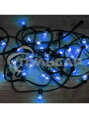 Гирлянда Neon-night LED Galaxy Bulb String 10м, черный каучук, 30 ламп*6 LED синий, влагостойкая IP65