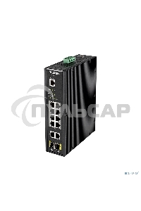 Промышленный управляемый коммутатор D-Link DIS-200G-12PS/A2A 2 уровня с 10 портами 10/100/1000Base-T и 2 портами 1000Base-X SFP (8 портов с поддержкой PoE 802.3af/802.3at (30 Вт), PoE-бюджет до 240Вт)