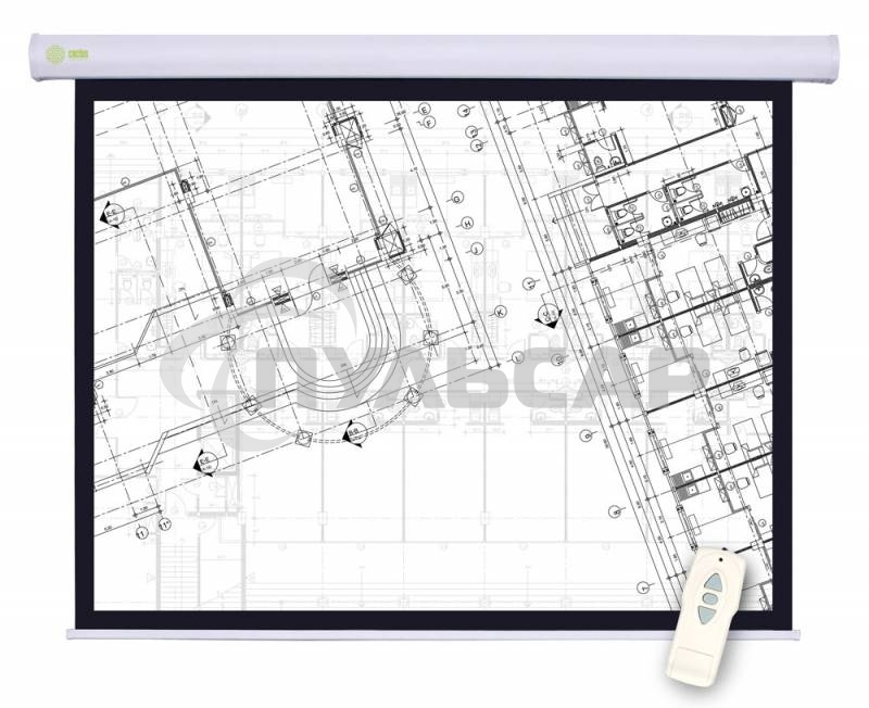 Экран Cactus 180x180см Motoscreen CS-PSM-180x180 1:1 настенно-потолочный рулонный белый (моторизованный привод)
