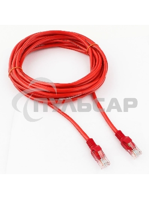 Патч-корд UTP Cablexpert кат.5e, 5м, литой, многожильный (красный)