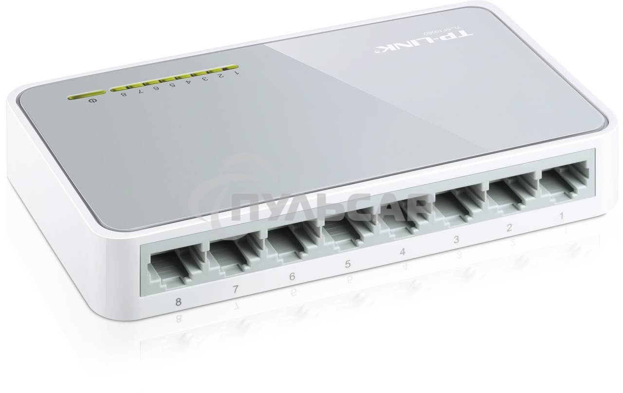 Коммутатор TP-Link SOHO TL-SF1008D Коммутатор 8-port 10/100M mini Desktop Switch, 8 10/100M RJ45 ports, Plastic case