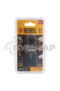 Насадка для МФИ режущая пазовая прямая, HCS, по дереву, 34 х 1,4 мм, мелкий зуб Denzel