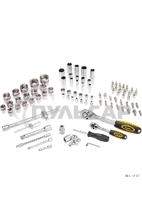 Набор инструментов, 1/2, 1/4, CrV, пластиковый кейс, 94 предмета KRANZ