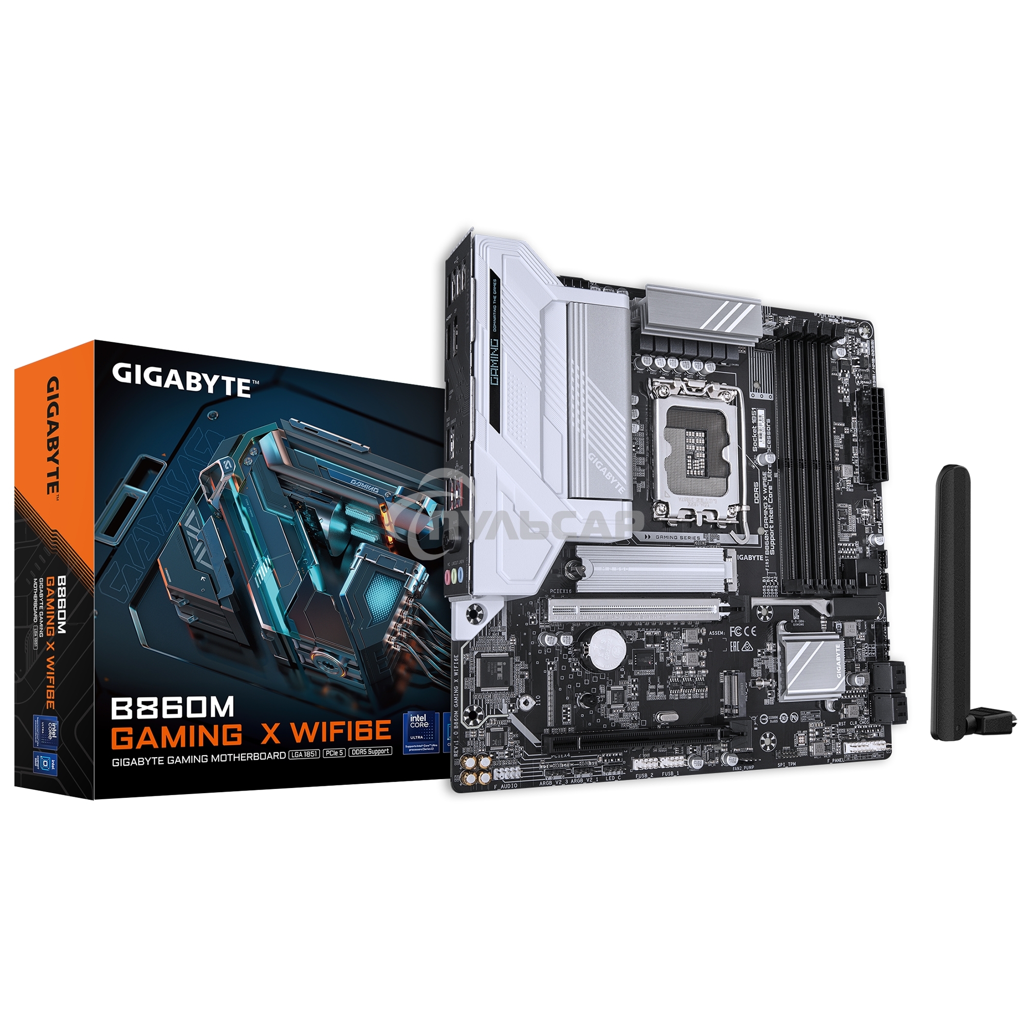Материнская плата Gigabyte B860 GAMING X WIFI6E, LGA 1851, Intel B860, 4xDDR5, 4xSATA, 3xM.2, 1xPCIe 5.0 x16, 2xPCIe 4.0 x16, 1xHDMI, 1xDP, 1x 2.5Gb LAN, 4xUSB-A 2.0, 2xUSB-A 3.2 Gen 1, 1xUSB-C 3.2 Gen 2, 7.1, 3x3.5 мм, 3xARGB, 4xRGb, mATX