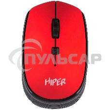 Мышь беспроводная HIPER HOMW-082 красный, 1600 dpi, радиоканал, USB, кнопки - 4