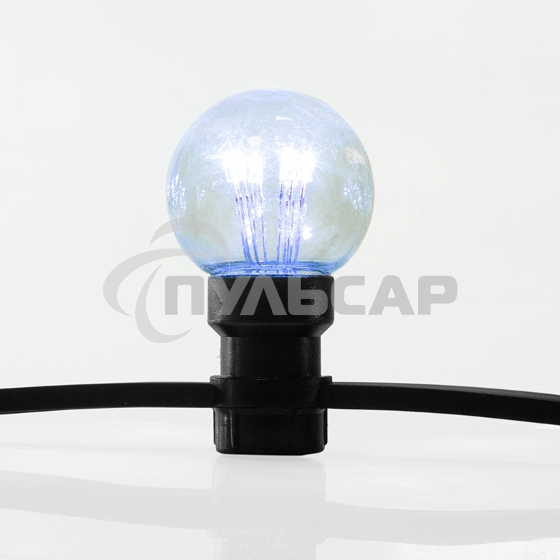 Гирлянда Neon-night LED Galaxy Bulb String 10м, черный каучук, 30 ламп*6 LED синий, влагостойкая IP65