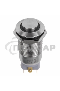Кнопка антивандальная Ø12 12В Б/Фикс (2с) (ON)-OFF красная (A-12-C2) Rexant (в упак. 1шт.)