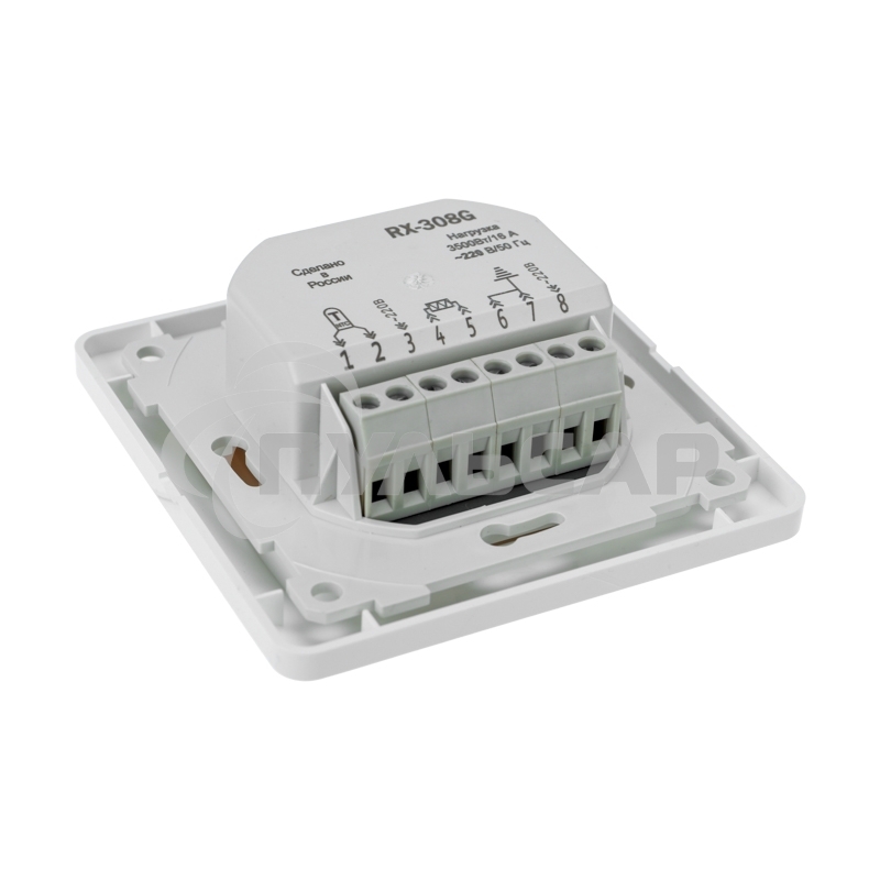 Терморегулятор механическийRX-308G (белый) (совместим с Schneider серии Glossa) Rexant