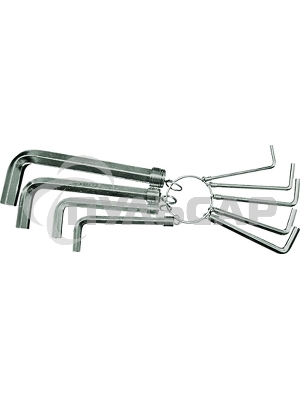 Набор ключей SPARTA 112685HEX 15х10х10шт. никелированный на кольце