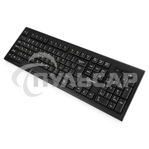 Комплект клавиатура+мышь беспроводные Gembird KBS-8002, 2.4ГГц, черный, 104 клавиши+2 кнопки+колесо кнопка, 1000DPI, батарейки в комплекте