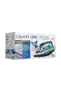 Утюг Galaxy Line GL 6123, голубой с белым, паровой, 2500 Вт, постоянный пар 50 г/мин, паровой удар 230 г/мин, функции: самоочистка, антикапля, антинакипь, функция увлажнения, вертикальное отпаривание, защита от перегрева, индикатор нагрева, керамическое п