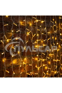 Гирлянда Светодиодный Дождь 2х3 м, эффект мерцания, прозрачный провод, 230 В, диоды теплый белый