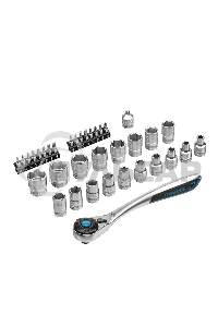 Набор торцевых GROSS головок, трещотка 120 зубьев, 36 предметов 14144