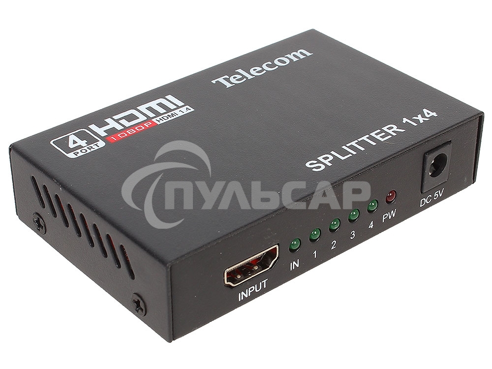 Разветвитель HDMI 1=>4 Telecom <TTS5020>, каскадируемый, 1.4v+3D