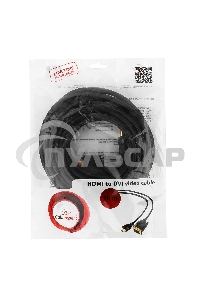 Кабель HDMI-DVI Cablexpert CC-HDMI-DVI-10MC, 19M/19M, single link, медь, позол.разъемы, экран, 10м, черный, пакет