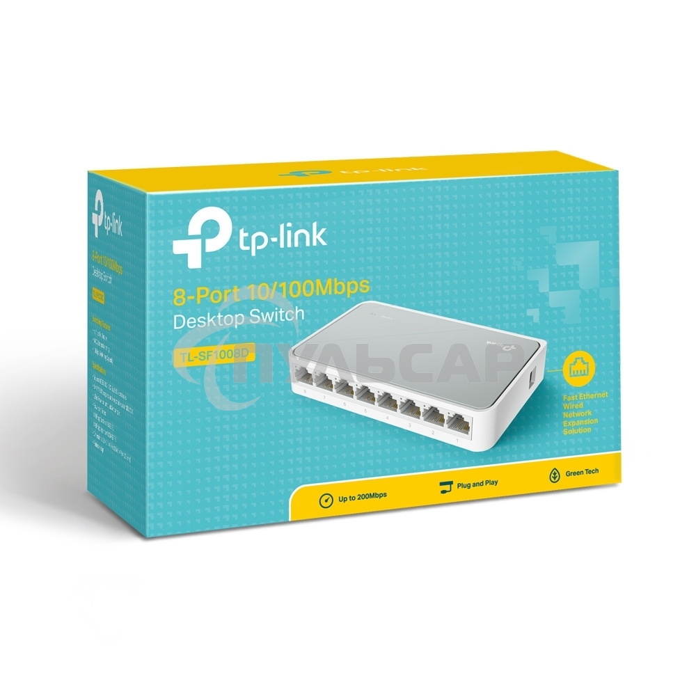Коммутатор TP-Link SOHO TL-SF1008D Коммутатор 8-port 10/100M mini Desktop Switch, 8 10/100M RJ45 ports, Plastic case