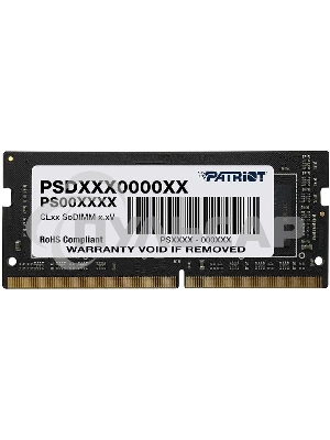 Оперативная память Patriot Signature, DDR4, 4Gb (1x4 Gb), 2666 MHz, CL19, SO-DIMM