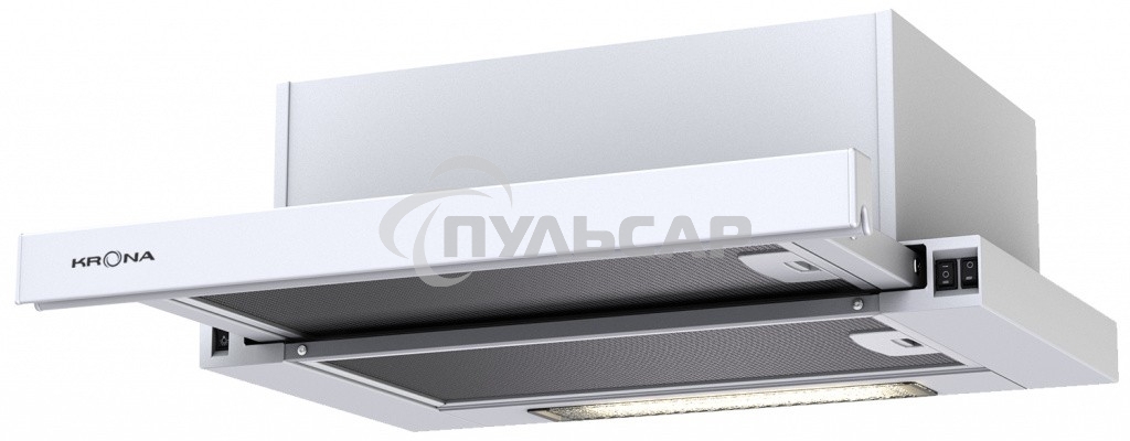 Вытяжка телескопическая KRONA Kamilla 500 белый, 50 см, 449 куб. м/ч, 46 дБ