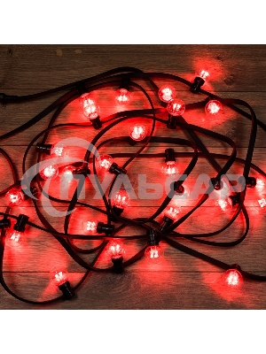 Гирлянда Neon-night LED Galaxy Bulb String 10м, черный каучук, 30 ламп*6 LED красный, влагостойкая IP65