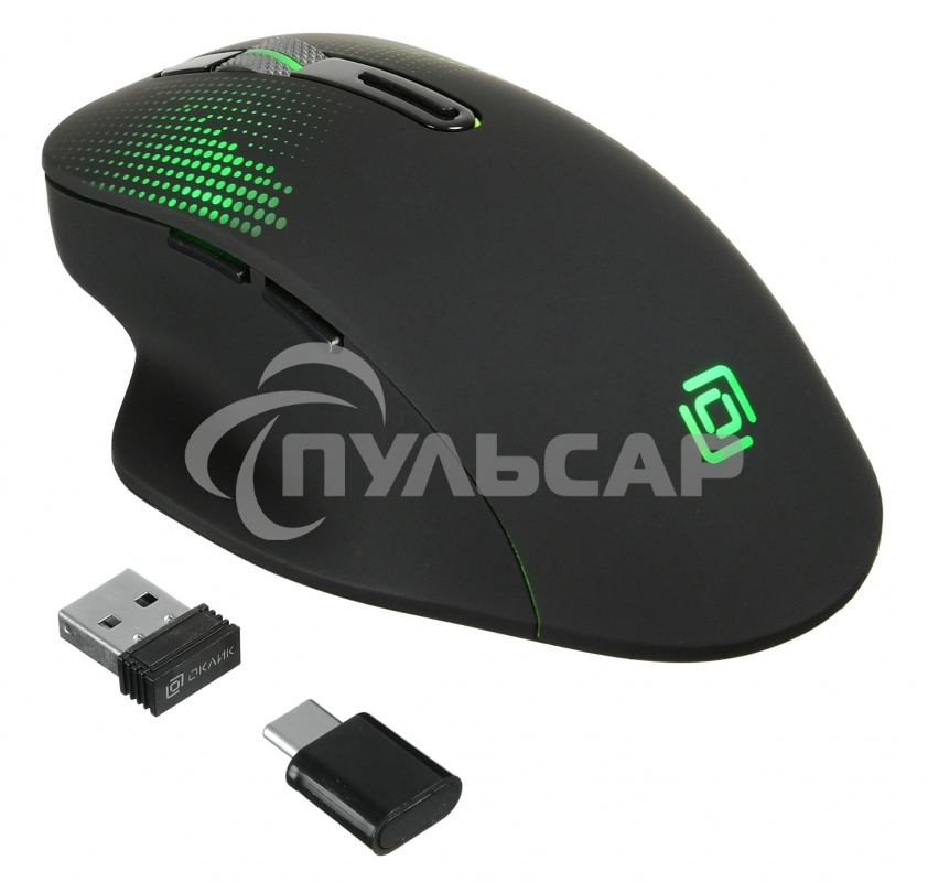 Мышь беспроводная Oklick 636LWC черный, 2400 dpi, радиоканал, USB/USB-C, кнопки - 6
