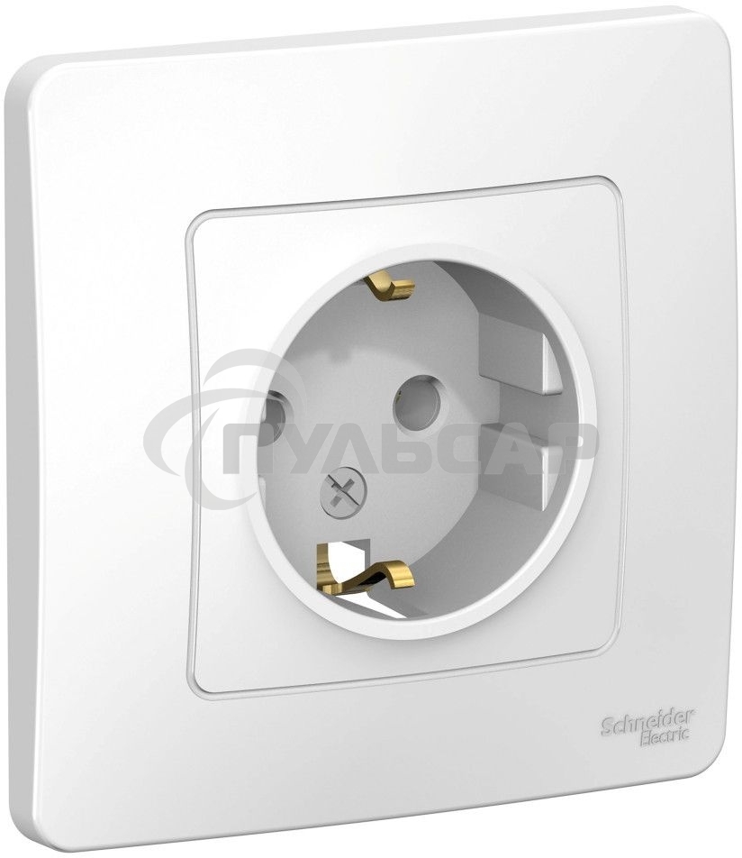 Розетка СП BLANCA 16А 250В без шторок с заземл. бел. SchE BLNRS001011