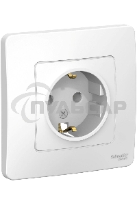 Розетка СП BLANCA 16А 250В без шторок с заземл. бел. SchE BLNRS001011