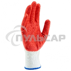 Перчатки трикотажные полиэфирные, латексное рельефное покрытие, Россия Сибртех