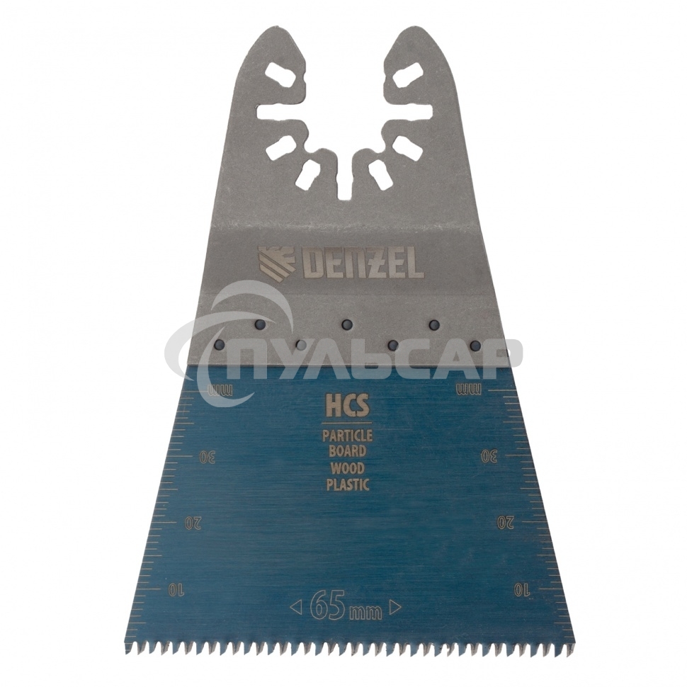 Насадка для МФИ режущая прямая, HCS, по дереву, ламинату, 65 х 1,8 мм, крупный зуб Denzel