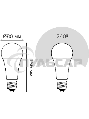 Лампа светодиодная LED Gauss Elementary A67 35Вт E27 6500К