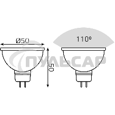 Лампа cветодиодная Gauss Smart MR16 6W GU5.3 RGBW+dim 1/10/100