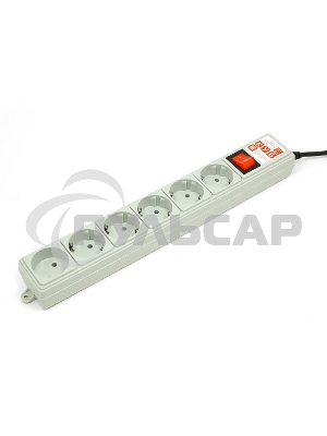 Фильтр-удлинитель Power Cube 3,0 м 6 розеток (серый) 10А/2,2кВт