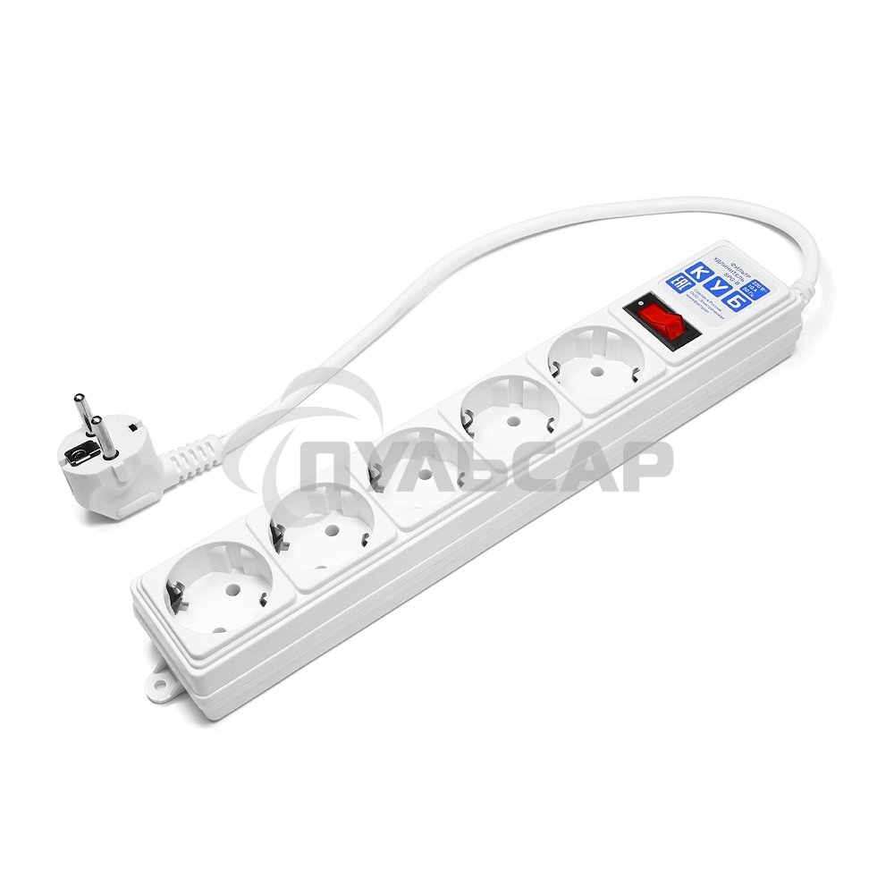 Сетевой фильтр Power Cube B 0,5 м 5 розеток (белый) 10А/2,2кВт