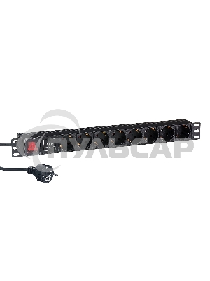 Блок розеток горизонтальный ExeGate ServerPro PDU-19H807 Al-8S-EU2-SW-SPD1, 19