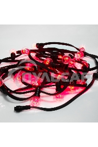 Гирлянда Neon-night LED Galaxy Bulb String 10м, черный каучук, 30 ламп*6 LED красный, влагостойкая IP65