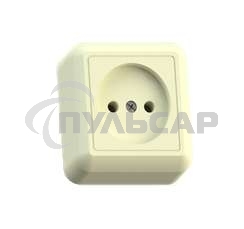 Розетка 1-м ОП Оптима 10А IP20 РА10-375 (в компл. с монтажной пластиной) без заземл. сл. кость Кунцево 8035