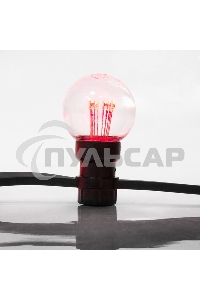 Гирлянда Neon-night LED Galaxy Bulb String 10м, черный каучук, 30 ламп*6 LED красный, влагостойкая IP65